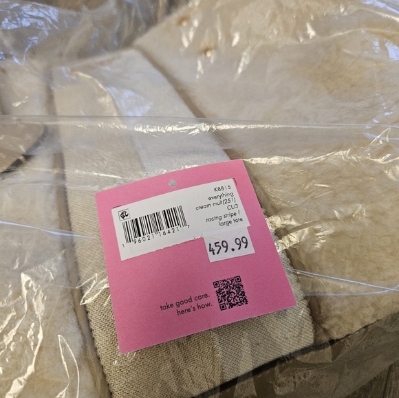 Kate Spade Women's Everything Racing Stripe Faux Shearling Tote - Picture 7 of 7